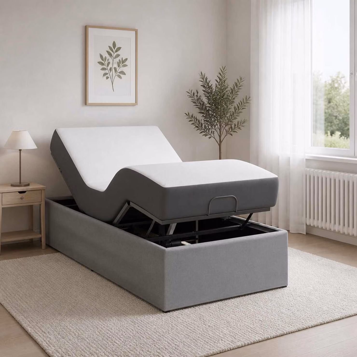 vidaXL Telaio Letto Elettrico Regolabile Grigio Chiaro