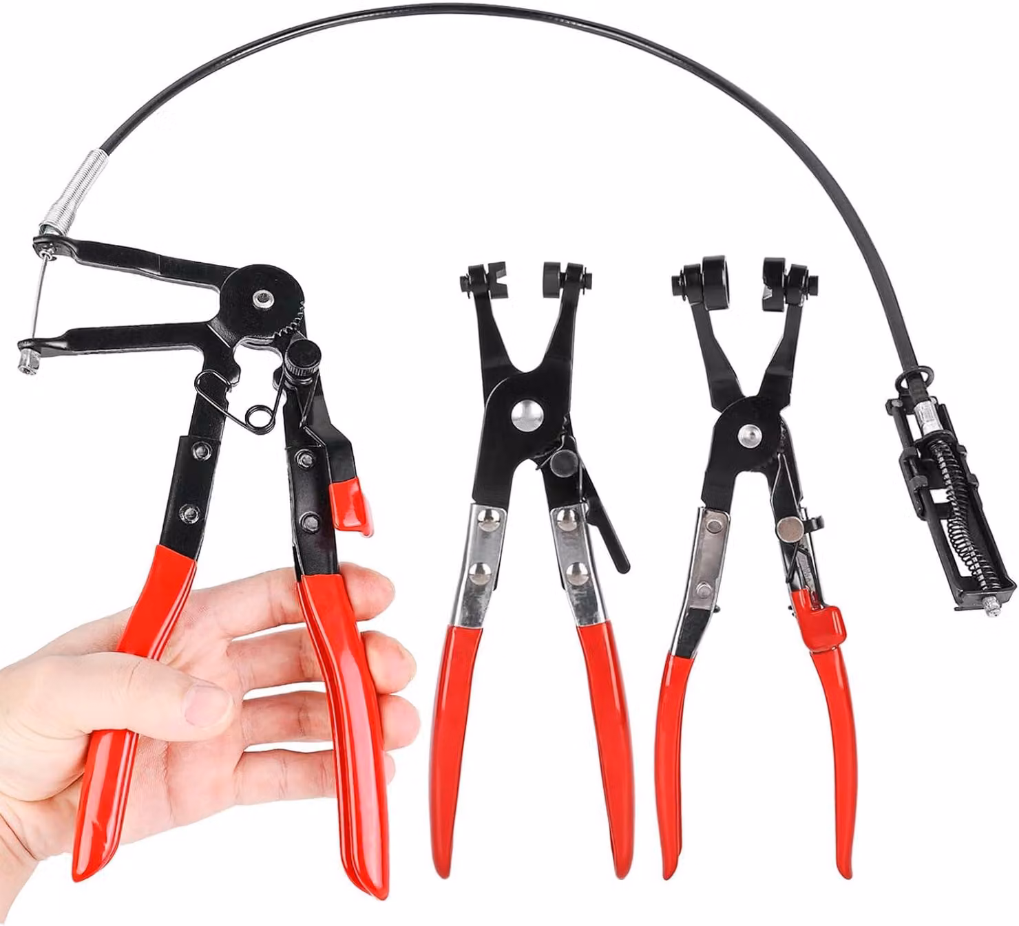 Set di pinze per fascette stringitubo, composto da 3 pezzi, in acciaio inossidabile, per manutenzione e riparazione