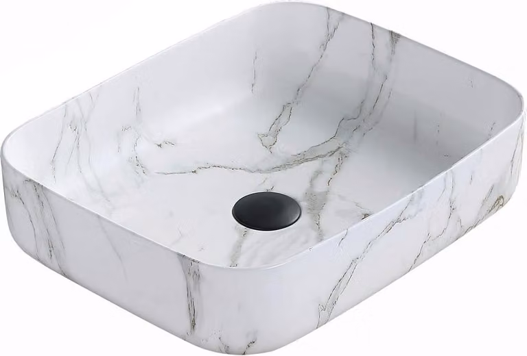 Mexen Carla lavabo da appoggio 50 x 39 cm, pietra bianca - 21555092