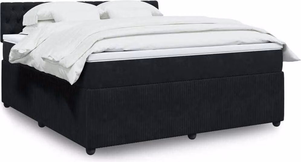 Maison Exclusive - Giroletto a Molle con Materasso Nero 180x200 cm in Velluto