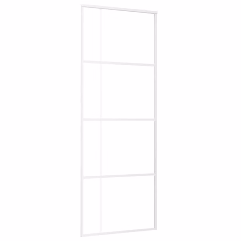 Porta Scorrevole ESG Vetro e Alluminio 76x205 cm Bianca