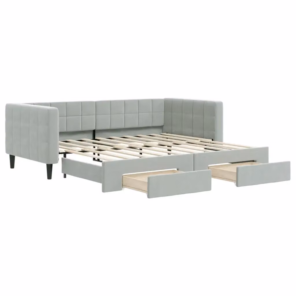 Divano Letto Moderno vidaXL Grigio con Struttura Imbottita per Soggiorno e Camera da Letto – 2