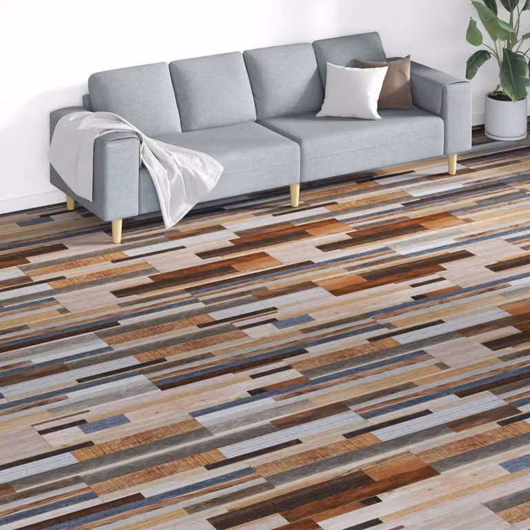 vidaXL Pavimento in PVC Moderno Multicolore, 18 Pezzi, 5,26 m²