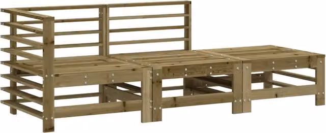 Set Salotto da Giardino 3 pz | Set di Mobili da Esterno in Legno Impregnato di Pino