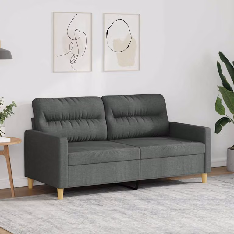 vidaXL Divano Moderno a 2 Posti in Tessuto Grigio con Struttura in Metallo