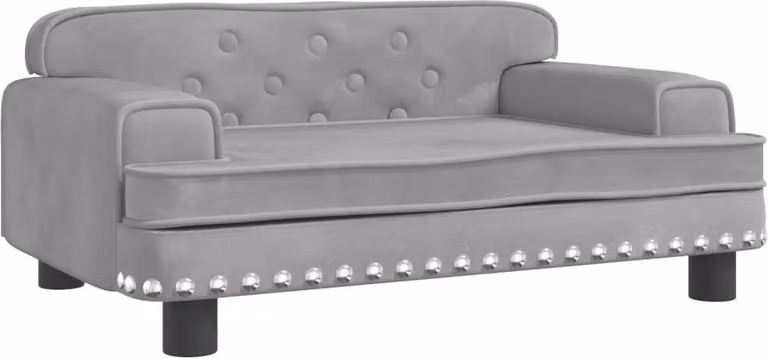 Lettino per Cani Grigio Chiaro 70x45x30 cm in Velluto