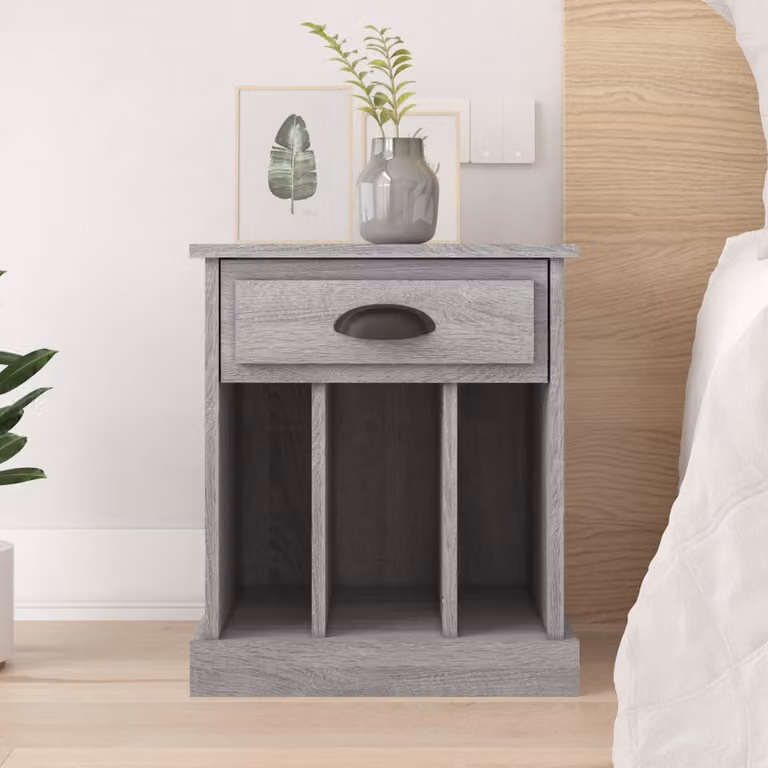 Comodino moderno vidaXL Grigio, sospeso a parete, L: 43 cm, P: 36 cm, H: 50 cm