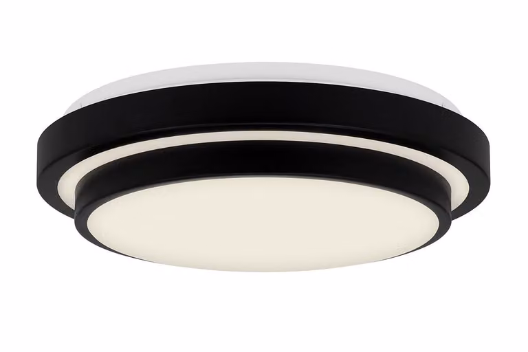 Lampada da soffitto LED Briloner Cake, nera, con doppia cornice