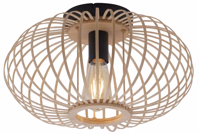 Lampada da soffitto, legno naturale, H 23 cm