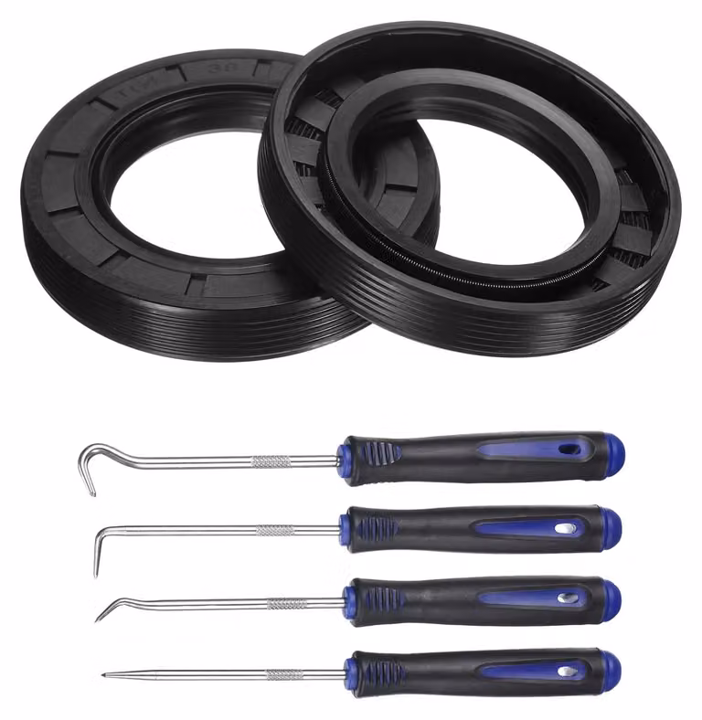 Guarnizioni a labbro singolo 38x62x10 mm, in nitrile (TC), confezione da 2 pezzi + set di ganci