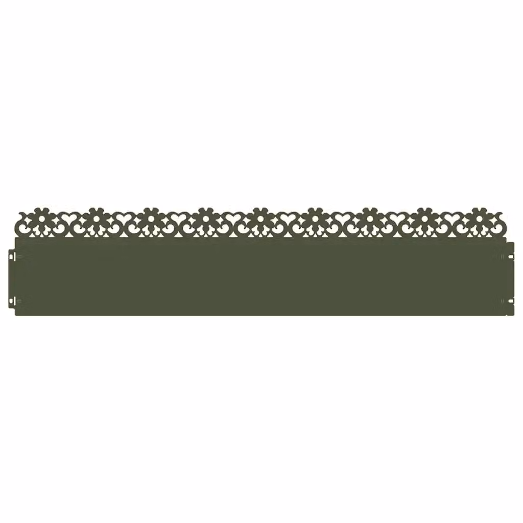Bordure per prato vidaXL in acciaio verde oliva, confezione da 30 pezzi, L: 103 cm, H: 22 cm, P: 0,05 cm – 2