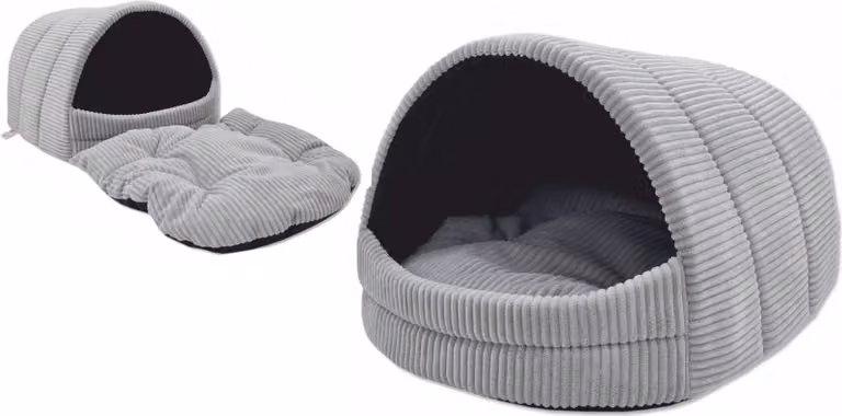 grotta per cani, cuccia per cani 36x49x45cm - velluto a coste