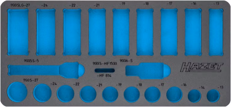 HAZET 163-405L Vassoio in schiuma morbida bicomponente ∙ 435 mm x 205 mm