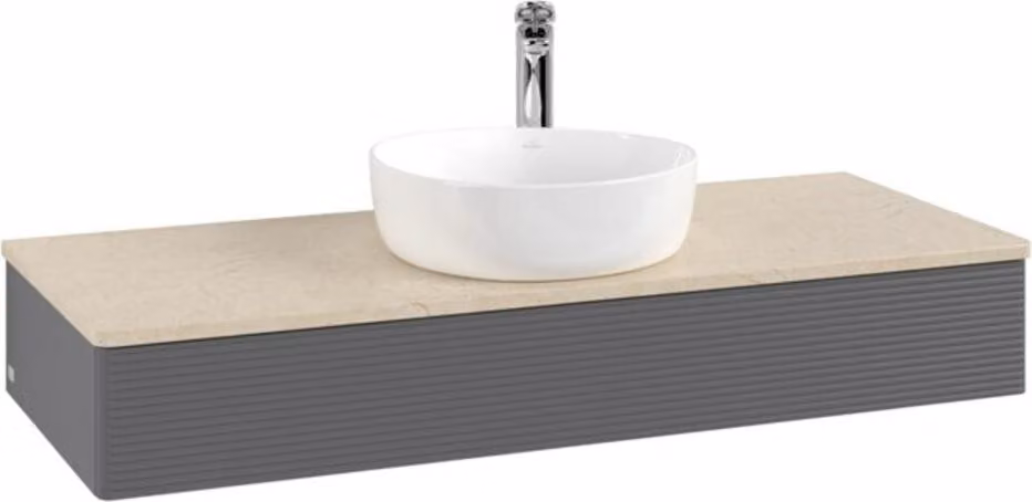 Mobiletto V&B con struttura frontale Antao 120x19x50cm, HL, WBP botti., A m Lac