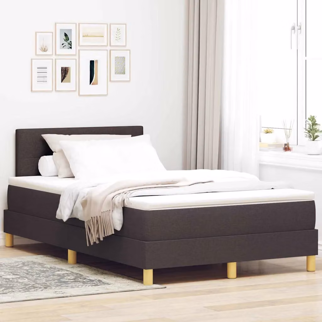 Letto ibrido vidaXL in tessuto marrone con struttura in legno e metallo L/P: 120 x 200 cm