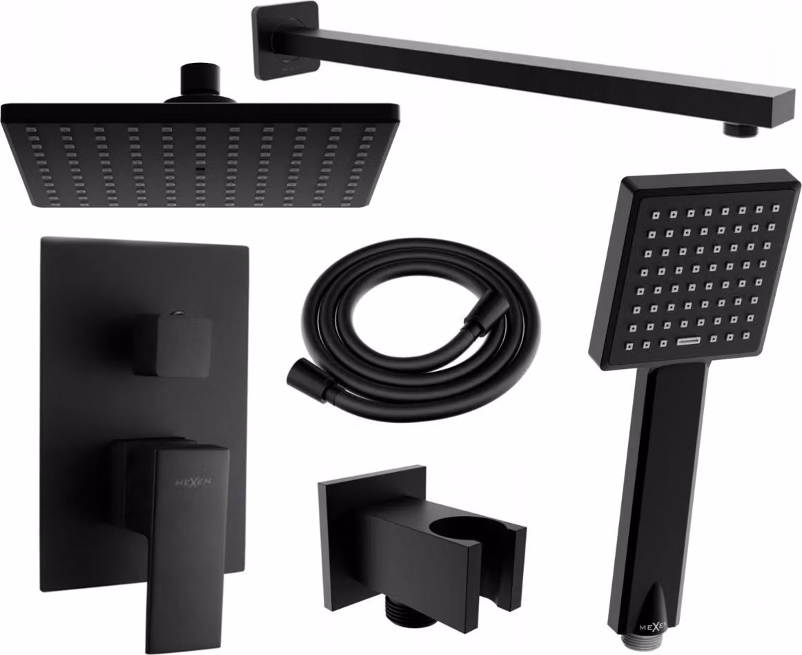 Mexen Uno DR45 set doccia ad incasso, nero - 71435DR45-70