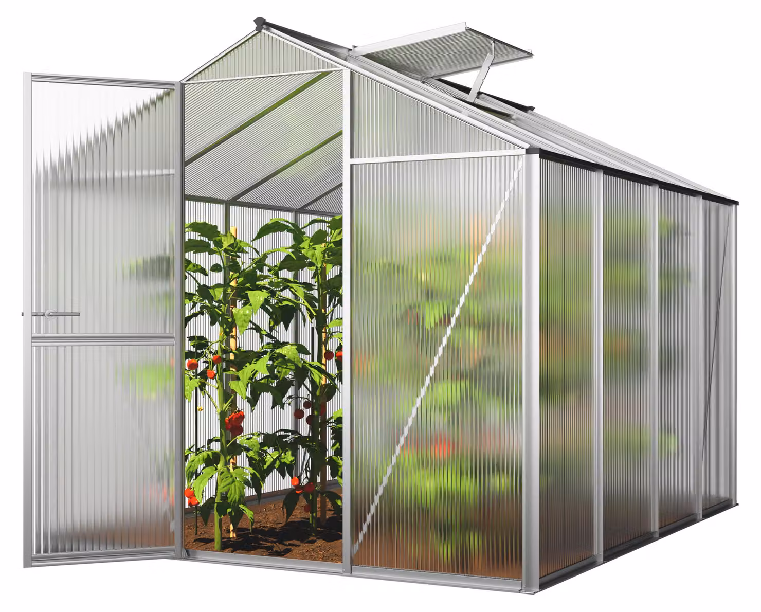 Serra GFP ECO 4 telaio in alluminio 192 x 256 cm, lastre a doppia parete di 8 mm