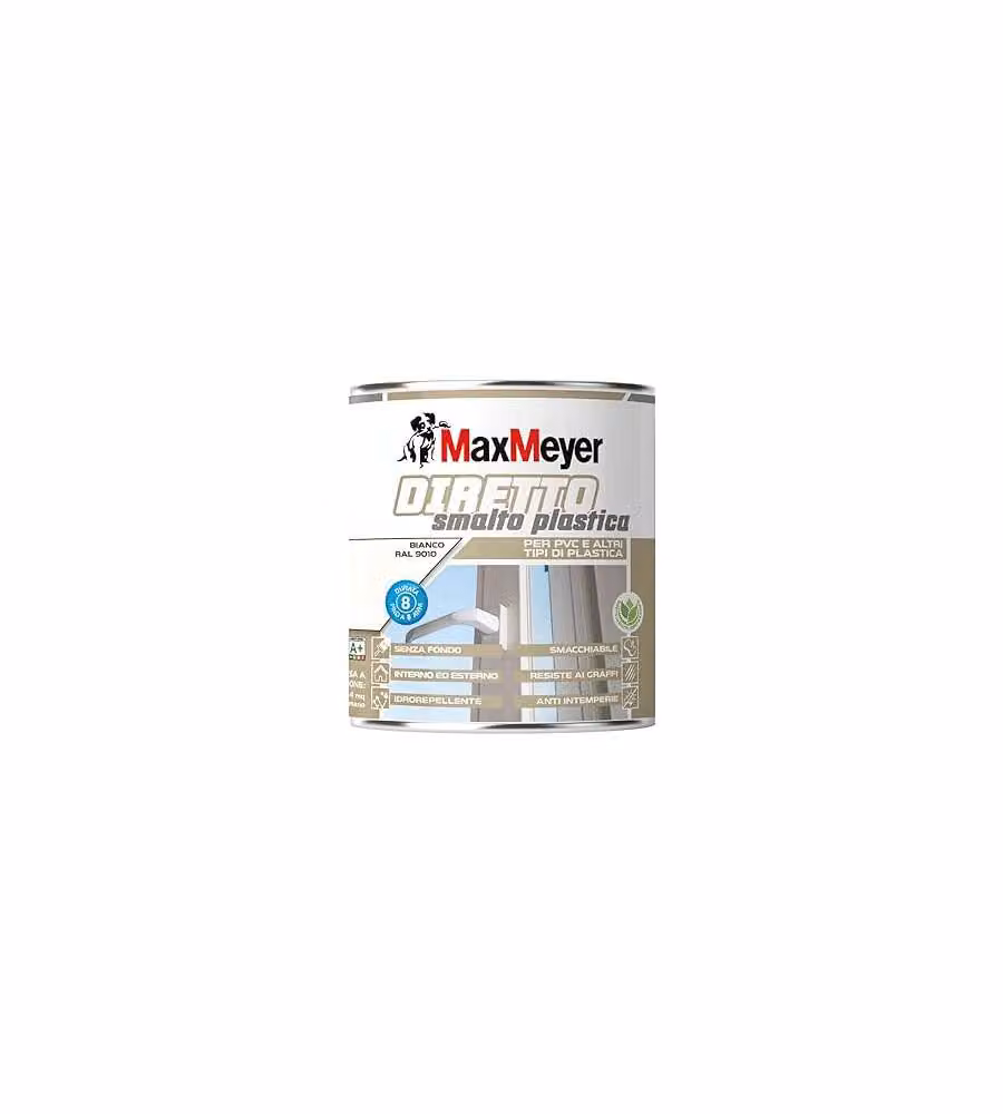 MaxMeyer Smalto Plastica Diretto R9010 Bianco 0,5L Satinato Idrorepellente