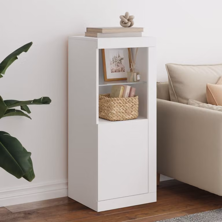 Credenza moderna vidaXL con luci LED integrata bianca L: 41 cm, P: 37 cm, H: 100 cm