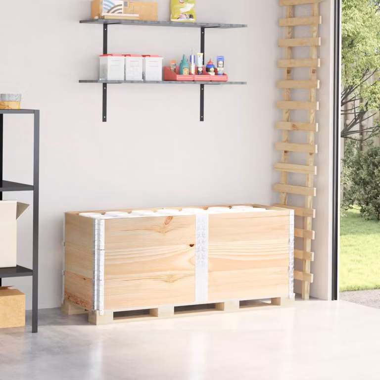 Letti rialzati in legno e metallo vidaXL, colore marrone, L: 150 cm, P: 50 cm, H: 30 cm