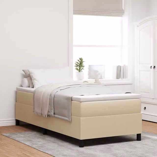 Letto a molle Grigio chiaro e bianco 100 x 200 cm 3337451