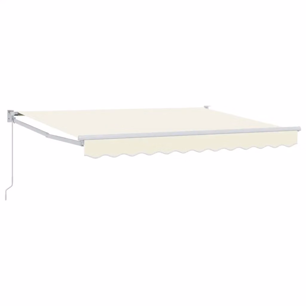Tenda retrattile a bracci Videx in poliestere e alluminio, colore beige e bianco, L: 350 cm x P: 195 cm, con apertura a manovella e montaggio a parete – 2