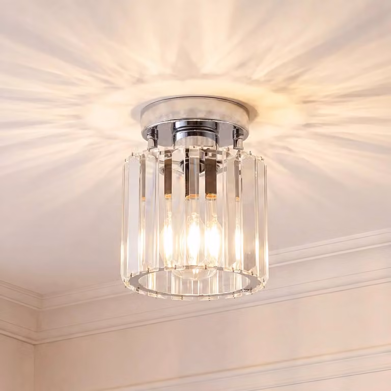 Plafoniera soffitto Yakops Opviq, dimmerabile, Cromo / Argento, Soggiorno / Sala da pranzo, Vetro, Plafoniera