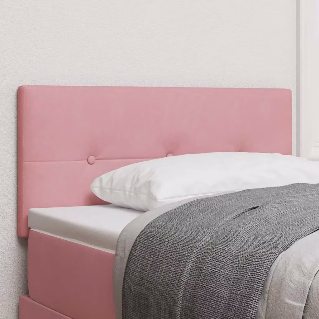 Testiera per letto vidaXL in velluto rosa con illuminazione LED integrata, Larghezza: 100 cm