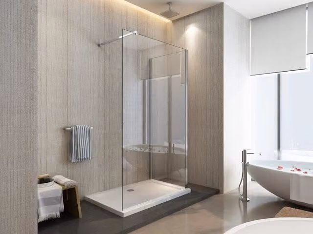 Parete doccia Walk-in Sicena Vision Duo due lati in cristallo trasparente da 8 mm con trattamento anticalcare L: 110 cm, P: 70 cm, H: 200 cm