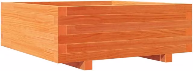Fioriera rialzata per piante fiori patio giardino finitura a cera 70 x 70 x 26,5 cm legno di pino massiccio marrone 02_0038489