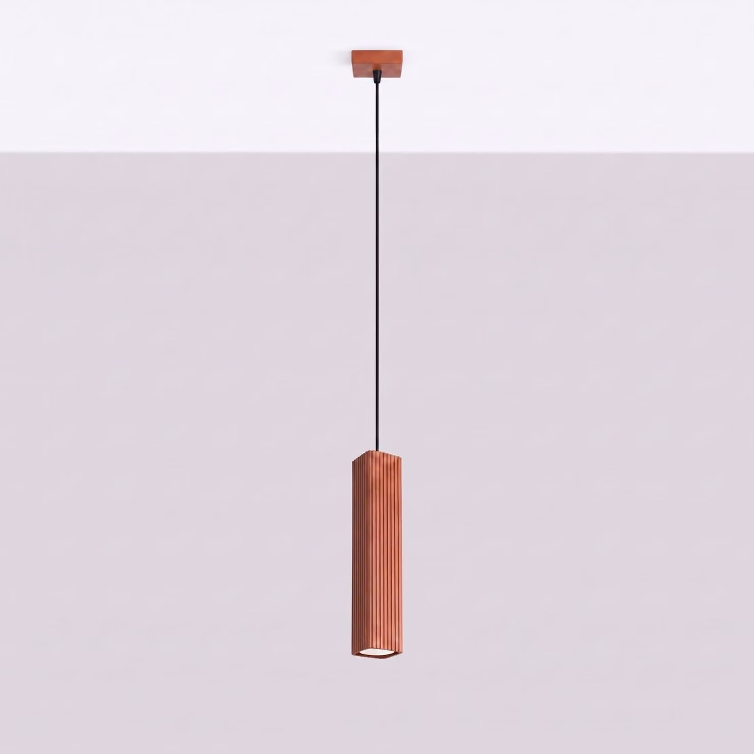 Lampada a sospensione RAYO 1 ocra rossa 1xGU10 10W alluminio 118x8x8cm Sollux Lighting