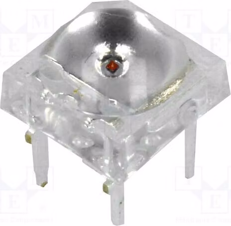 2 LED Super Flux gialli, 2180÷4800 mcd, 7,62x7,62 mm, 130°, 70mA, modello OS5YKAZ5D1P. Diodi LED