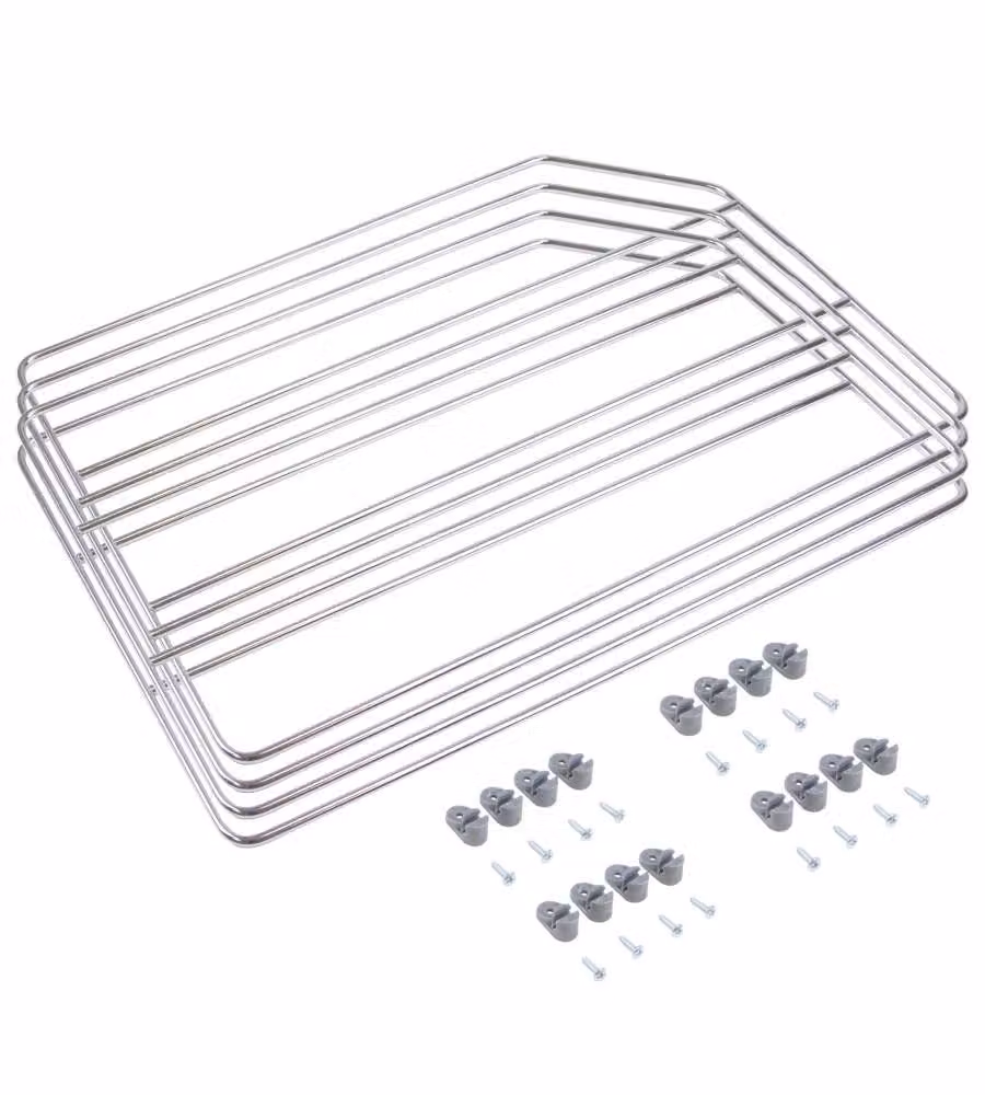 Emuca Kit Separatori Armadi Cucina - 4 Unit - Acciaio Cromato - 32x3x51 cm