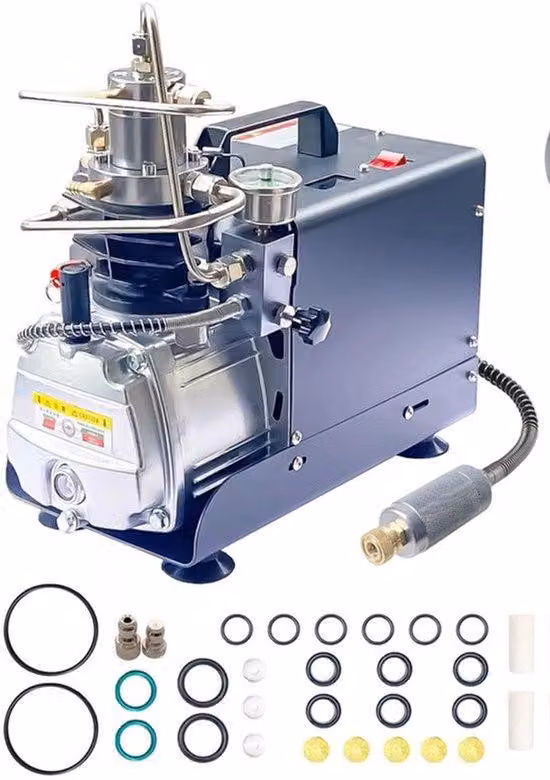 Compressore d'aria ad alta pressione - 300 bar - 1,8 kW - Raffreddato a liquido - Portatile - 220V