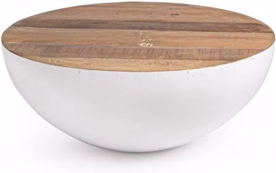 Tavolino Lancaster Bianco D90 in Legno Riciclato