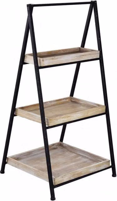 Libreria Braiden Cosma in stile industriale con struttura in metallo e legno, colore nero e marrone