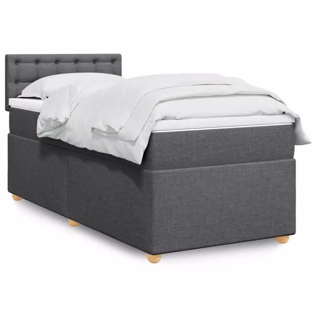 Giroletto a Molle con Materasso Grigio Scuro 90x190 cm Tessuto 3288850