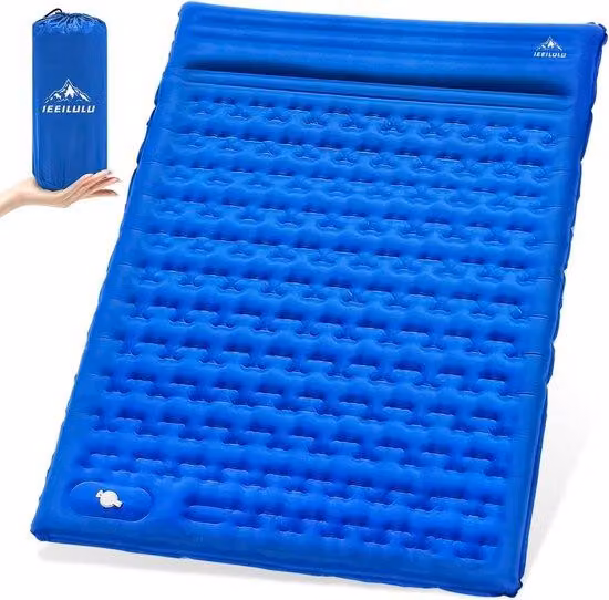 Materassino autogonfiabile, 196 x 140 cm, spessore 12 cm, per 2 persone, per attività all'aperto