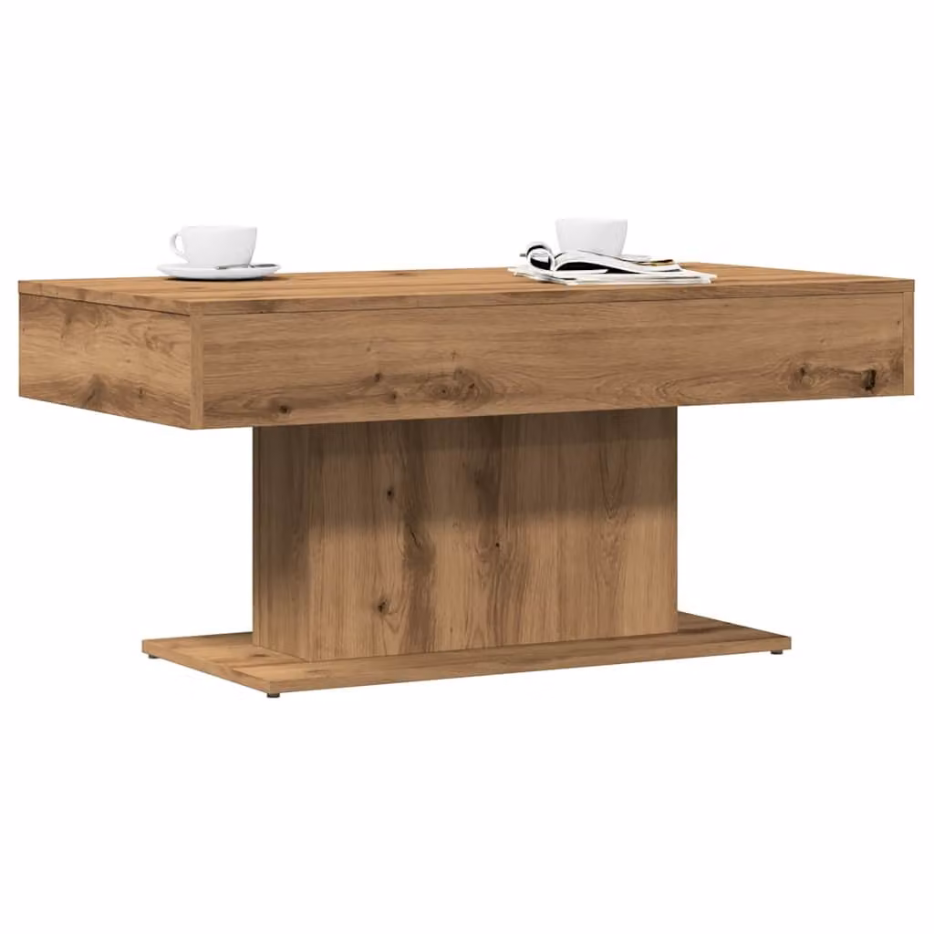 vidaXL Tavolino da caffè moderno in legno color rovere, L 96 cm x P 50 cm x H 45 cm