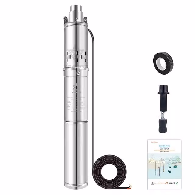 Pompa solare per acqua, a bassa pressione, sommergibile, 3SP2-65-D24-370BI