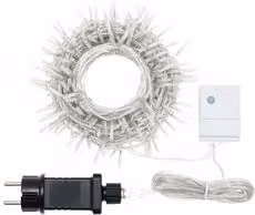Filo Trasparente 360 luci - MINILED Bianco freddo (25,7 + 4 mt) 8 Giochi di luce XMAS KING IP44 32590