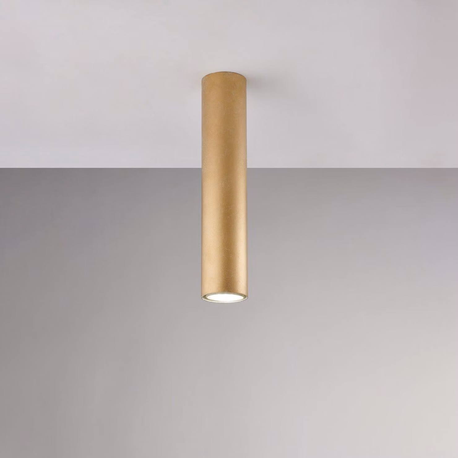 Plafoniera Moderna A Cilindro Dag 1 Luce Gu10 In Ferro Laccato Oro