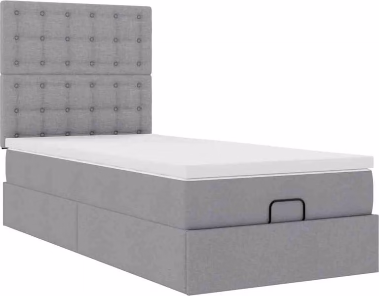 Struttura Letto Pouf con Materasso 80x200 cm in Tessuto