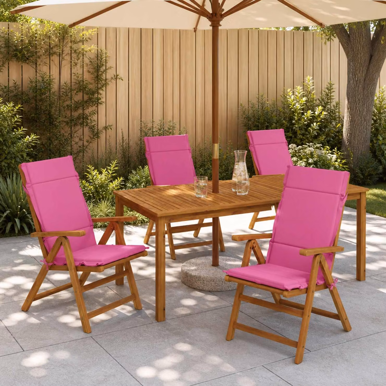Set di 6 cuscini per sedia alta vidaXL GEMERT in poliestere, colore rosa