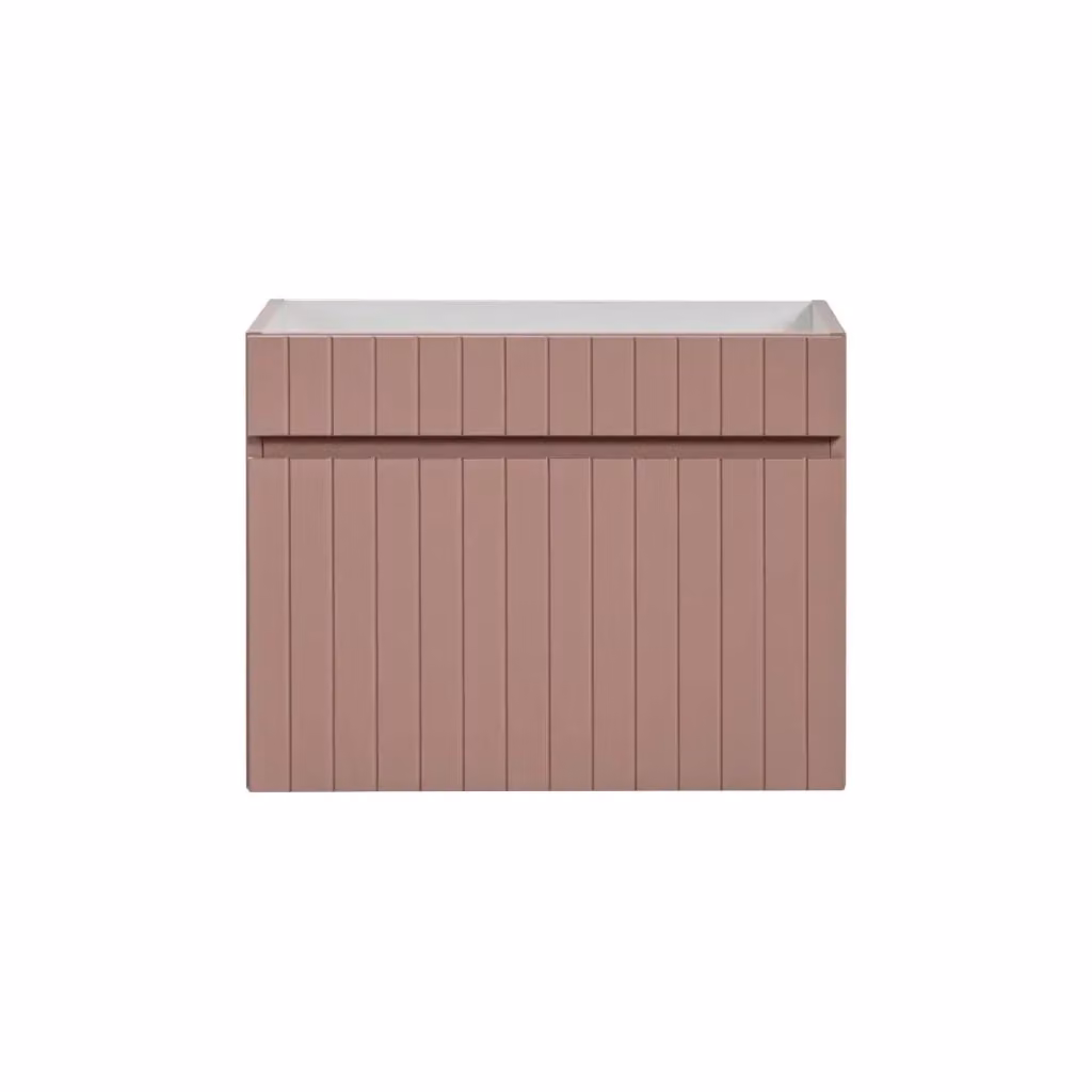 Mobile sottolavabo da bagno Meublorama sospeso con cassetto, stile moderno, finitura rosa opaca, L: 60 cm – 2