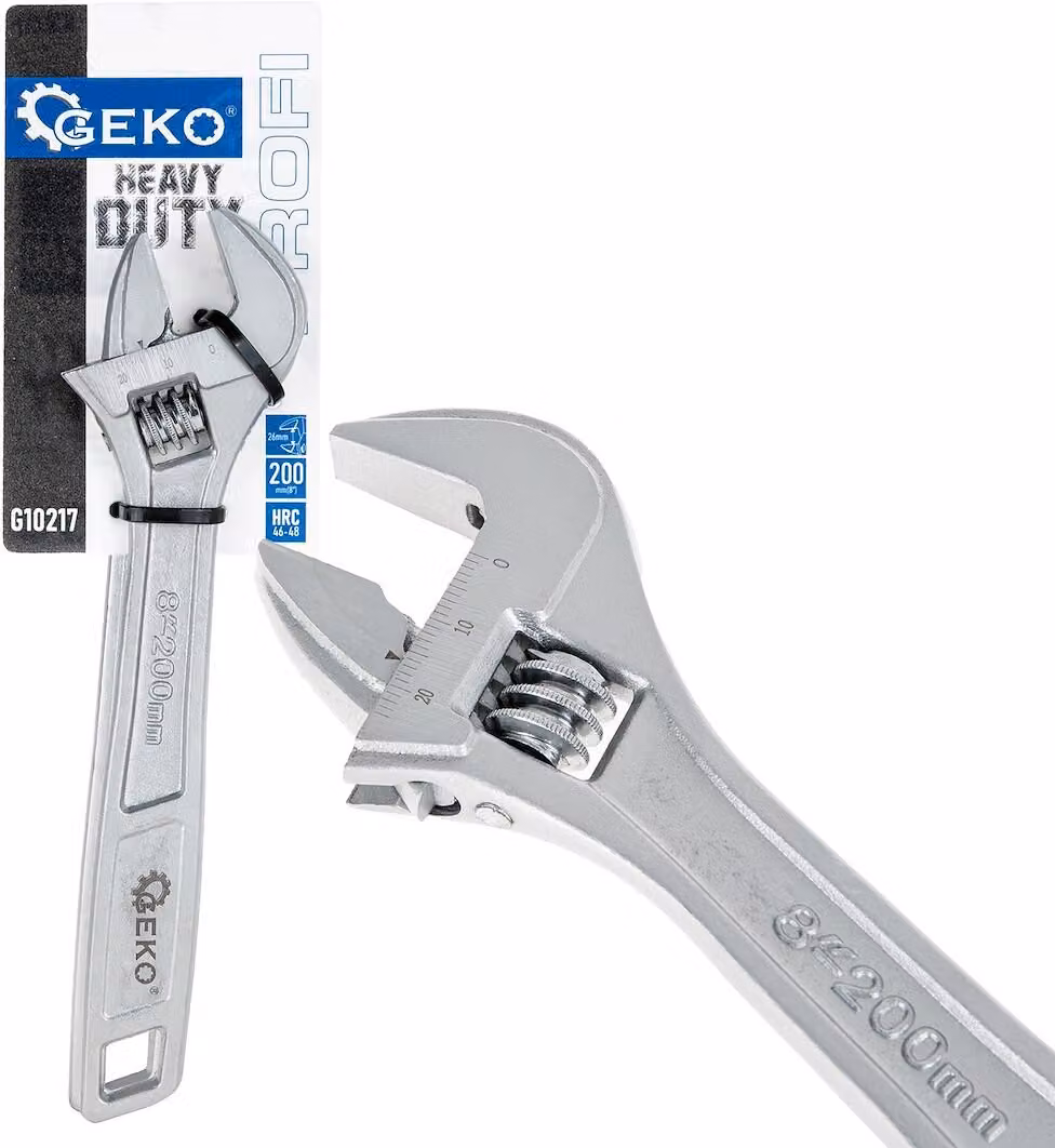 GEKO Chiave a Esagono regolabile svedese, 8 pollici, 0-26 mm - G10217