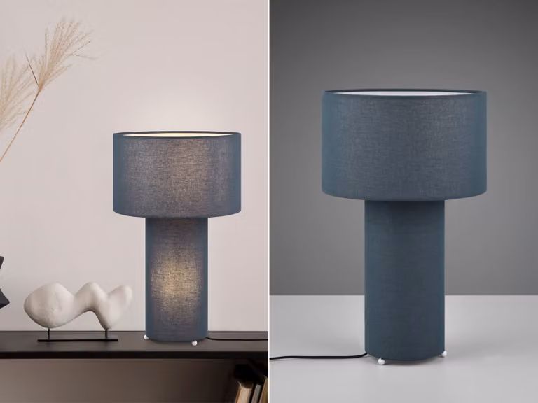 Trio Bale lampada da tavolo E27 a 2 pieghe ⌀24cm blu