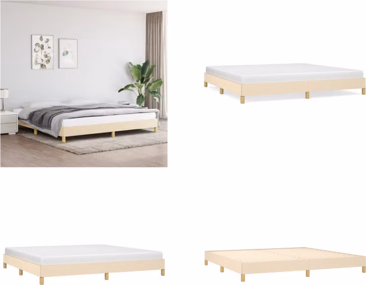 vidaXL Struttura letto crema 200x200 cm in tessuto - Struttura letto - Cornici letto - Struttura letto - Letto