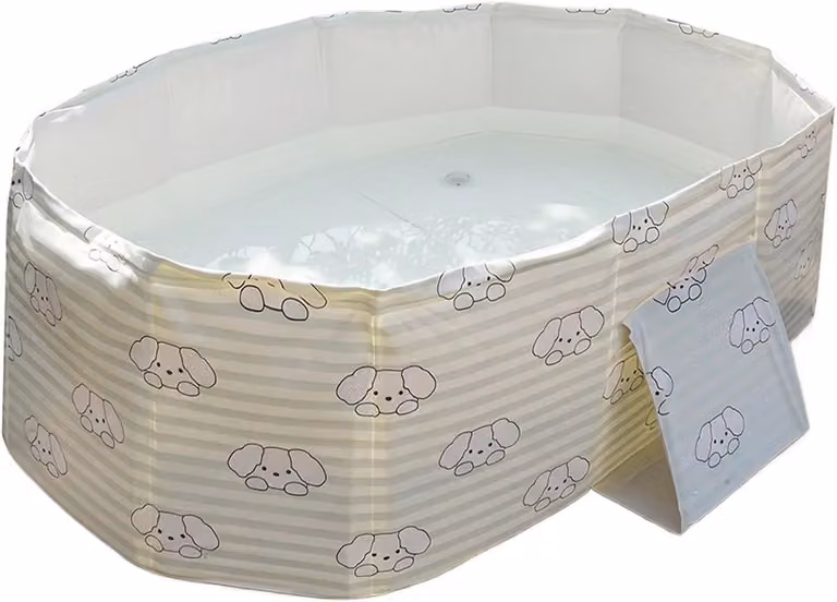 Vaschetta per cani in PVC spesso, ideale per animali domestici: non gonfiabile, antiscivolo, con fori di scarico, perfetta per cuccioli di piccola e media taglia, anatre e gattini durante l'estate