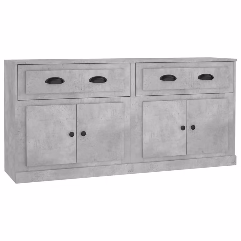 Credenze 2 pz Grigio Cemento in Legno Multistrato